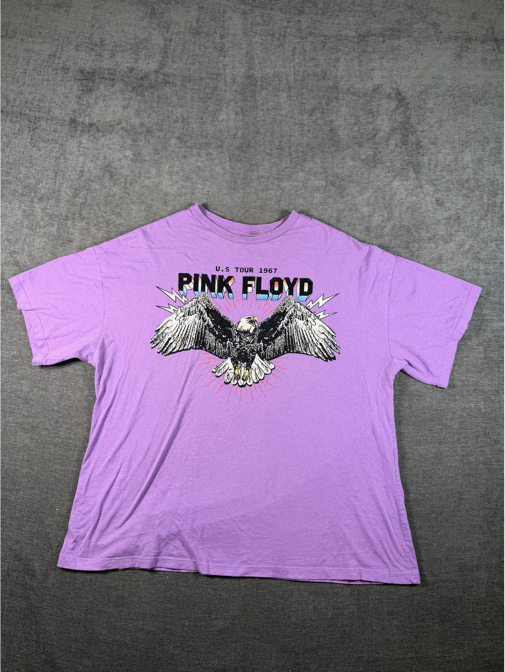 Pink Floyd U.S. Tour 1967 Eagle Graphic T-Shirt XS Purple Cotton